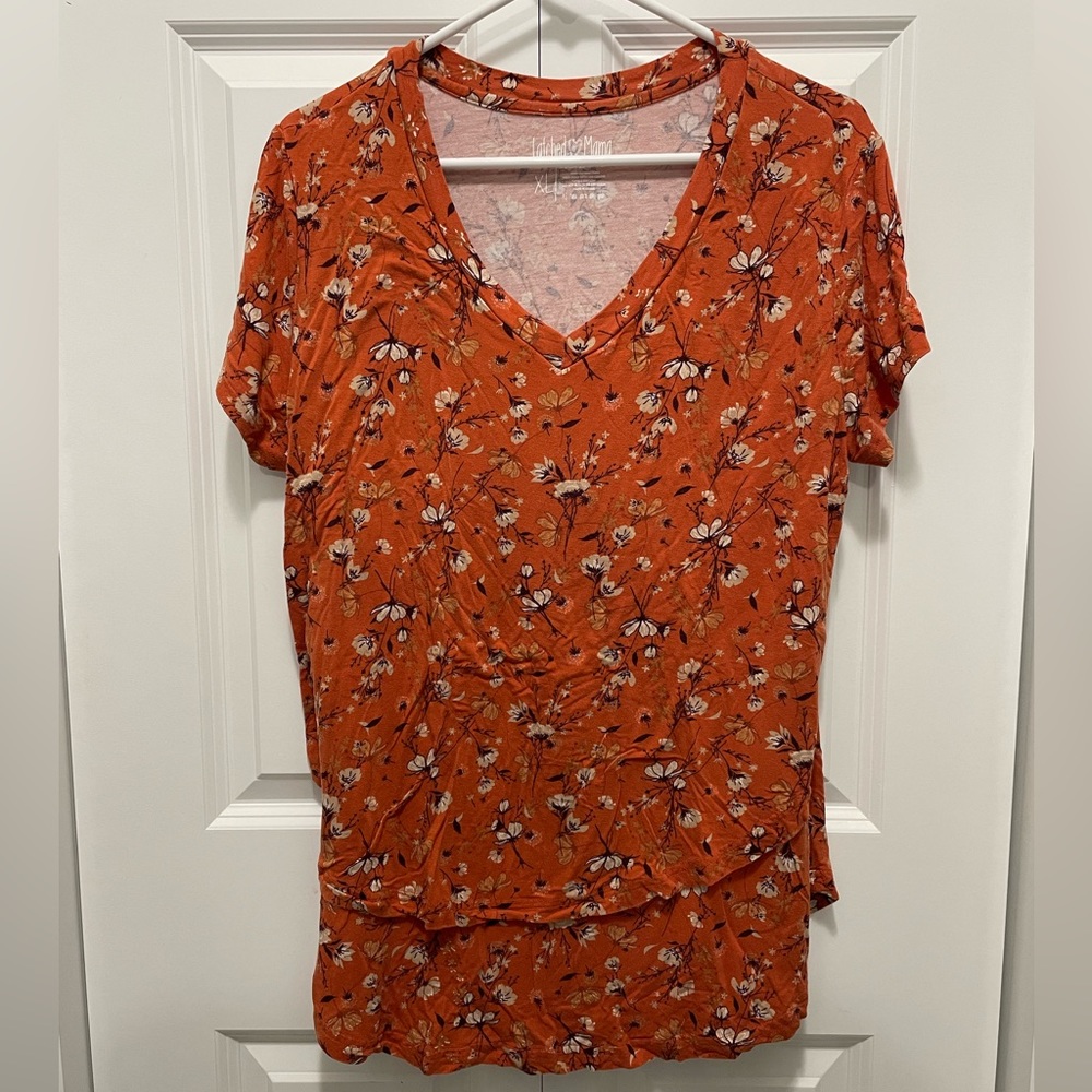 V-Neck Boyfriend Nursing Tee, XL